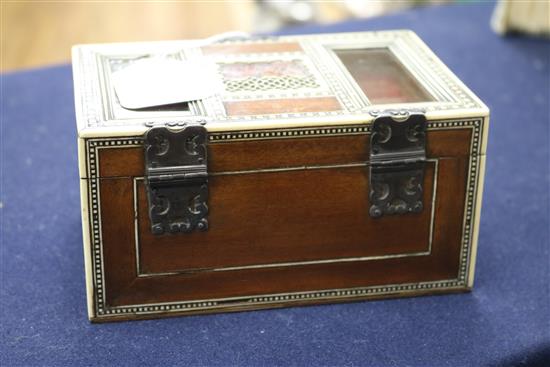 A 19th century Southern Indian sandalwood and ivory jewellery box